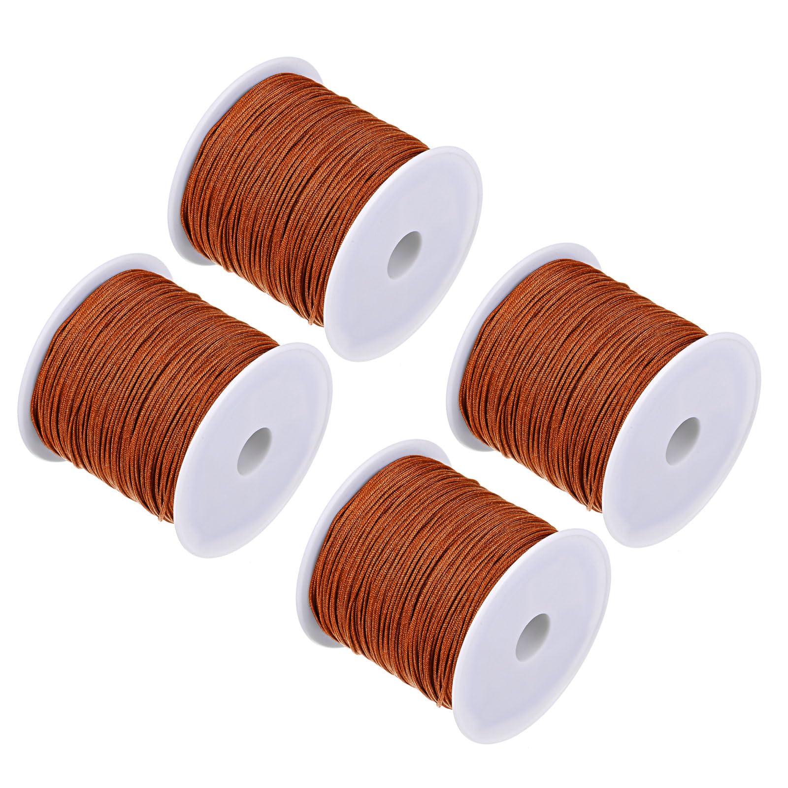 CoCud Nylon Knotting Cord, 0.8mm Dia 50 Yards 45m Length, Nylon Soft Smooth Beading Thread Brown - (Applications: for DIY Craft Red), 4-Pieces