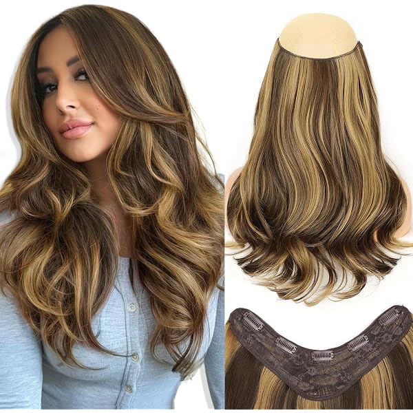 Bobo Style U-förmige Halbperücke – Gerades Haarteil Mit 5 Clips, 38 Cm, Schwarz, Für Natürlichen Look