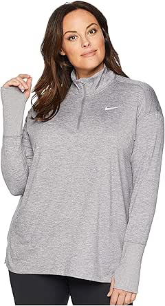 Amazon.com: Nike Women's Plus Size Element Half-Zip Running Shirt (Gunsmoke/Atmosphere Grey, 1X 