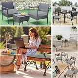 Famibay Waterproof Chair Cushions with Ties for Garden & Patio Furniture view 7