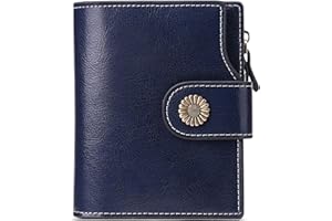 FALAN MULE Small Wallet for Women Genuine Leather Bifold Compact RFID Blocking Small Womens Wallet