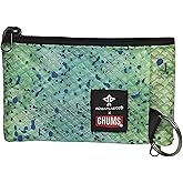 Chums Surfshorts Wallet - Lightweight Slim Wallet with RFID Blocking Card & Clear ID Window - Zippered, Water Resistant w/Key Ring