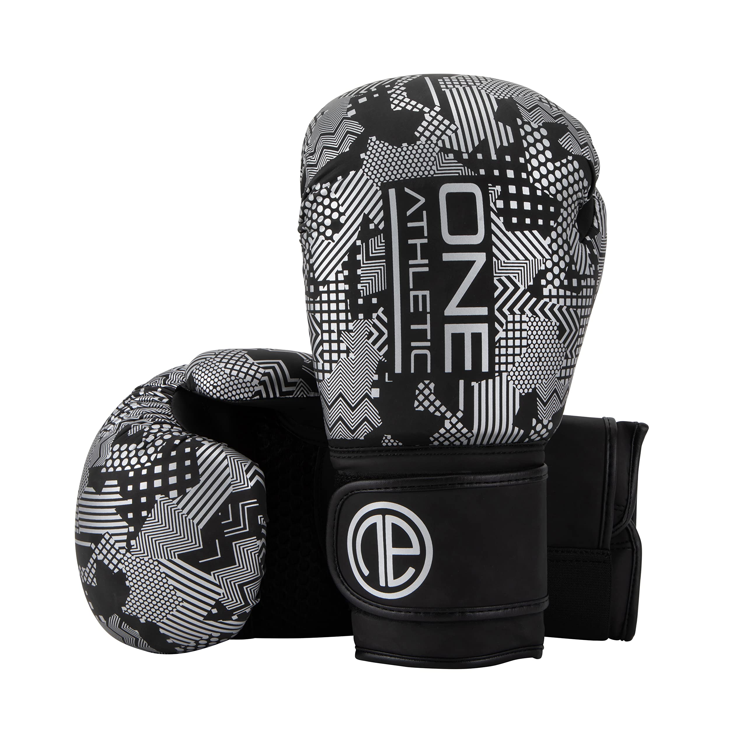 One Athletic CHALLENGER Mk I Strap Training Glove, 12 oz Size, Silver/Black