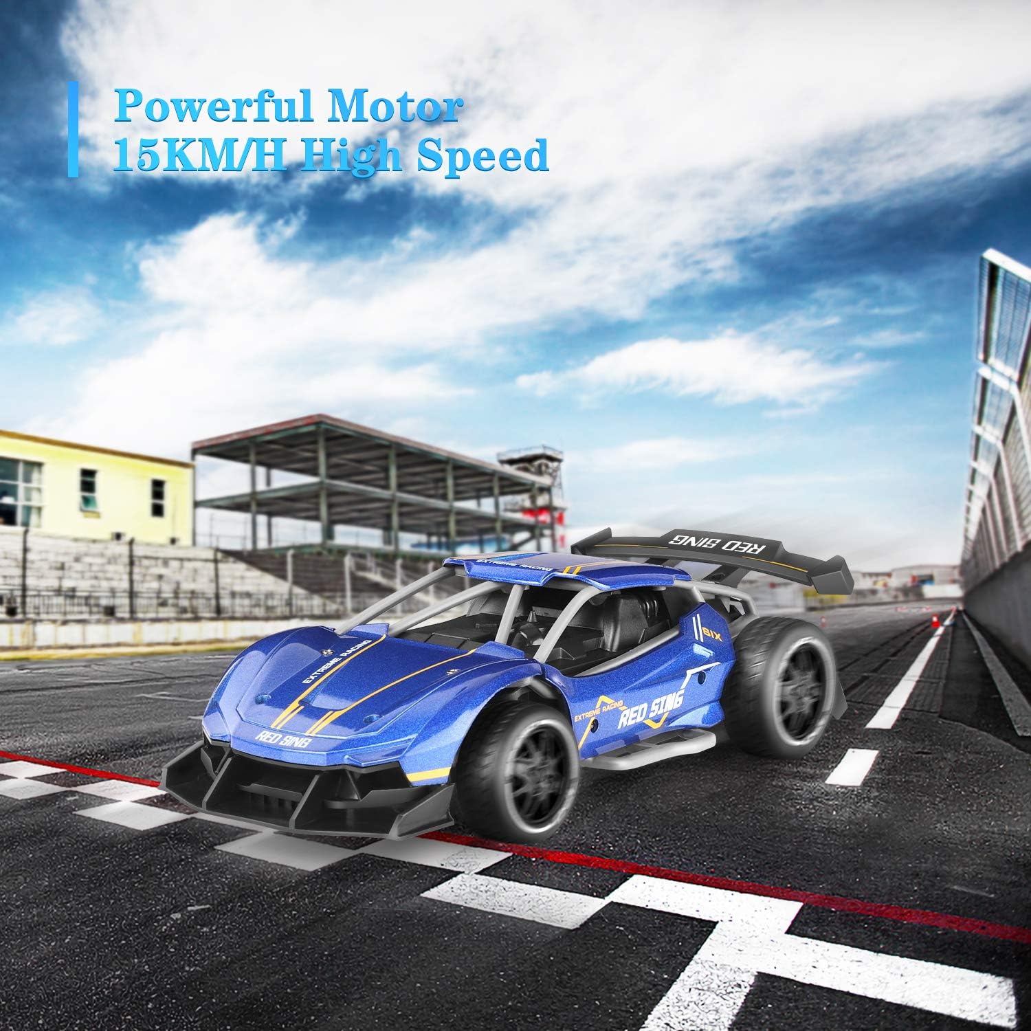 Vbepos Remote Control Car Toys for 3 4 5 6 7 8 9 Year Old Boys and Girls, 2.4Ghz RC Cars for Kids & Adults, Blue: Toys & Games
