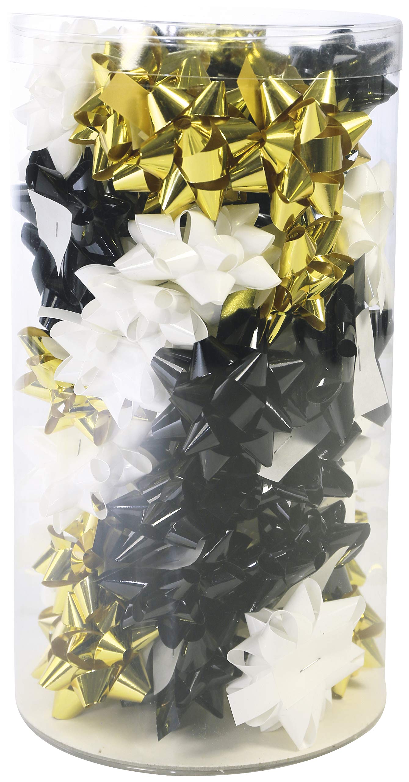 Clairefontaine 211395C - A Set of 50 Stars for Gift Wrapping - Diameter: 8 cm - Colours: Assorted Glitter: Gold, Black, White - Gift Wrapping, Gift Decoration