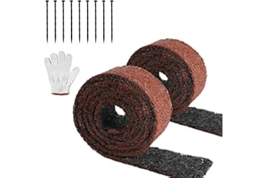 ENIPATE 2 Rools Double Sided Rubber Mulch Border - 120 x 4.5 inch - Two Colors in One,Recycled Garden Rubber Edging for Landscaping