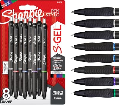 Sharpie S-Gel Gel Pens Medium Point 0.7mm Assorted 8 Count