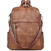 FADEON Leather Backpack Purse for Women Designer Travel Backpack Purses PU Fashion Ladies Shoulder Bag with Tassel