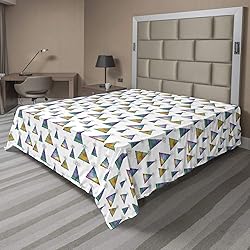 Ambesonne Christmas Flat Sheet, Trees in Watercolor