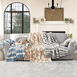 Snuggle Sac Grey Stripe Knitted Throw
