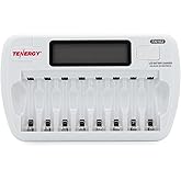 Tenergy TN162 8-Bay Smart LCD Battery Charger for Rechargeable AA/AAA NiMH/NiCd Batteries