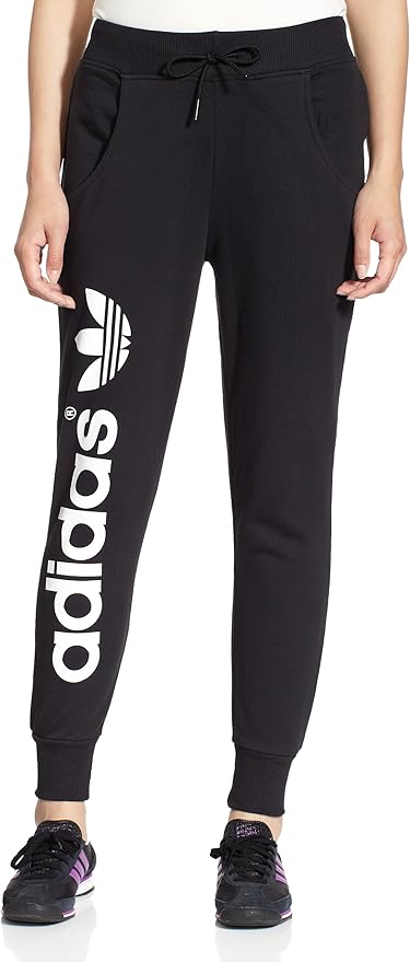 adidas Baggy Women's Tracksuit Bottoms Black black Size:32 (EU): Amazon.co.uk: Clothing