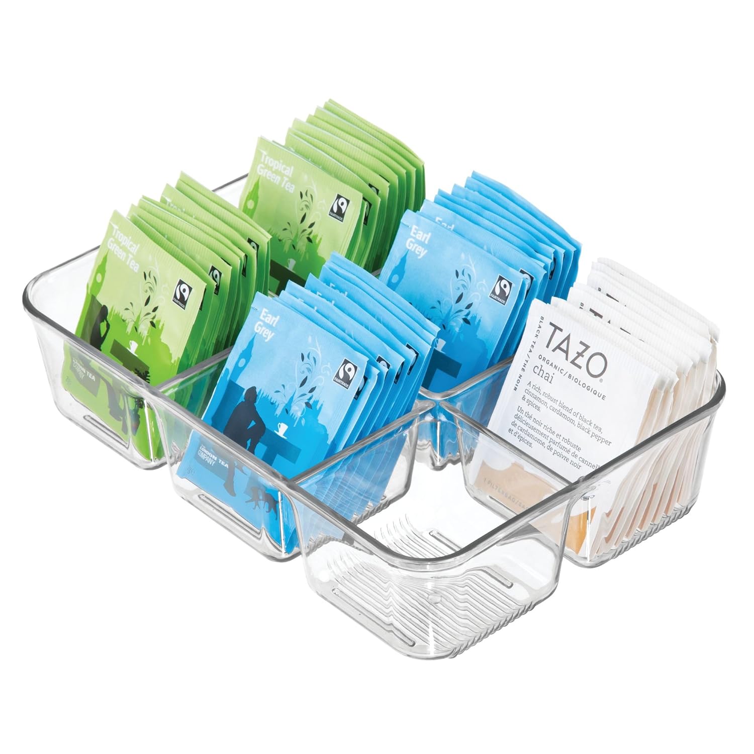 iDesign Linus Plastic Divided Packet Organizer, Holder for