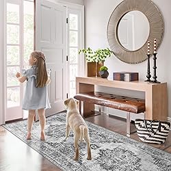 Area Rug 2x6 Runner Rug: Washable Vintage Hallway