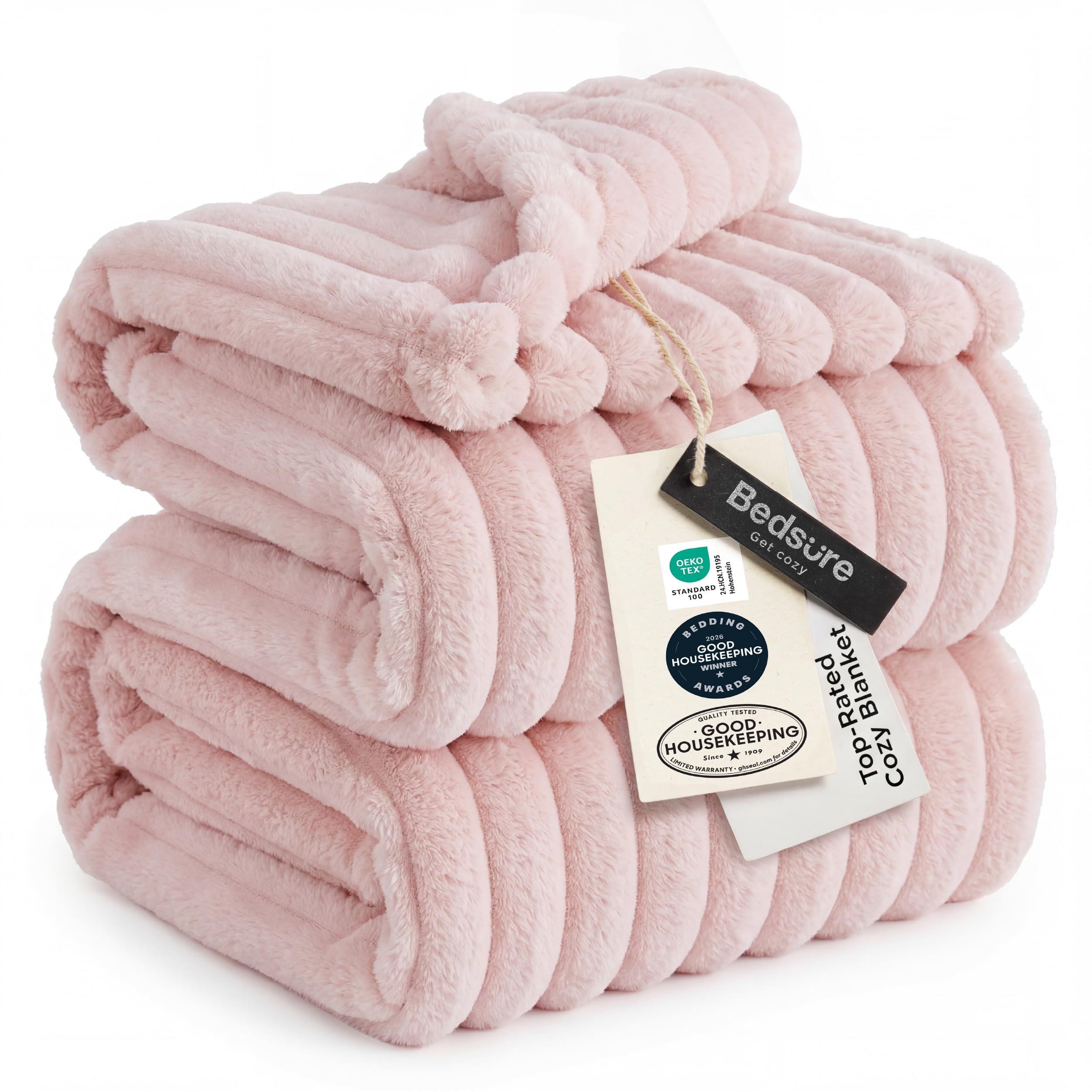 Bedsure Soft Twin Blanket for Bed Decor Gifts Crystal Pink 60"x80"