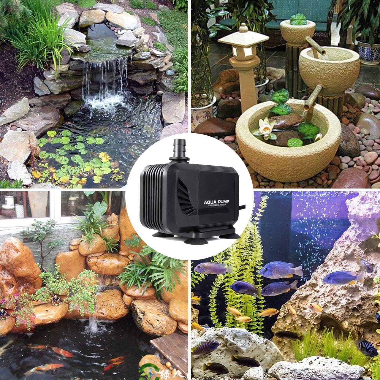 Fish Tank Fountain Water Quiet Water Pump Hydroponics FIXKIT