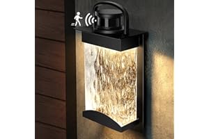 Lamomo Motion Sensor Outdoor Lights, LED Integrated Porch Lights, 1200 Lumen Dusk to Dawn Outdoor Lights for House, 13W, Modern, Black, Energy Saving