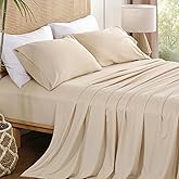 Dreava Queen Sheet Set 4 Pieces, 16'' Deep Pocket Fitted Sheets Soft Breathable Microfiber Bed Sheets Luxury Hotel Bedding with Pillowcse Cooling, Wrinkle Free, Oeko-Tex Certified Bedsheets,Cream