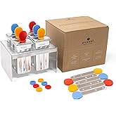 Ecozoi Stainless Steel Popsicle Molds, 6 Mini Popsicle Makers, 6 Reusable Stainless Steel Sticks, 12 Silicone Seals and 1 Rac