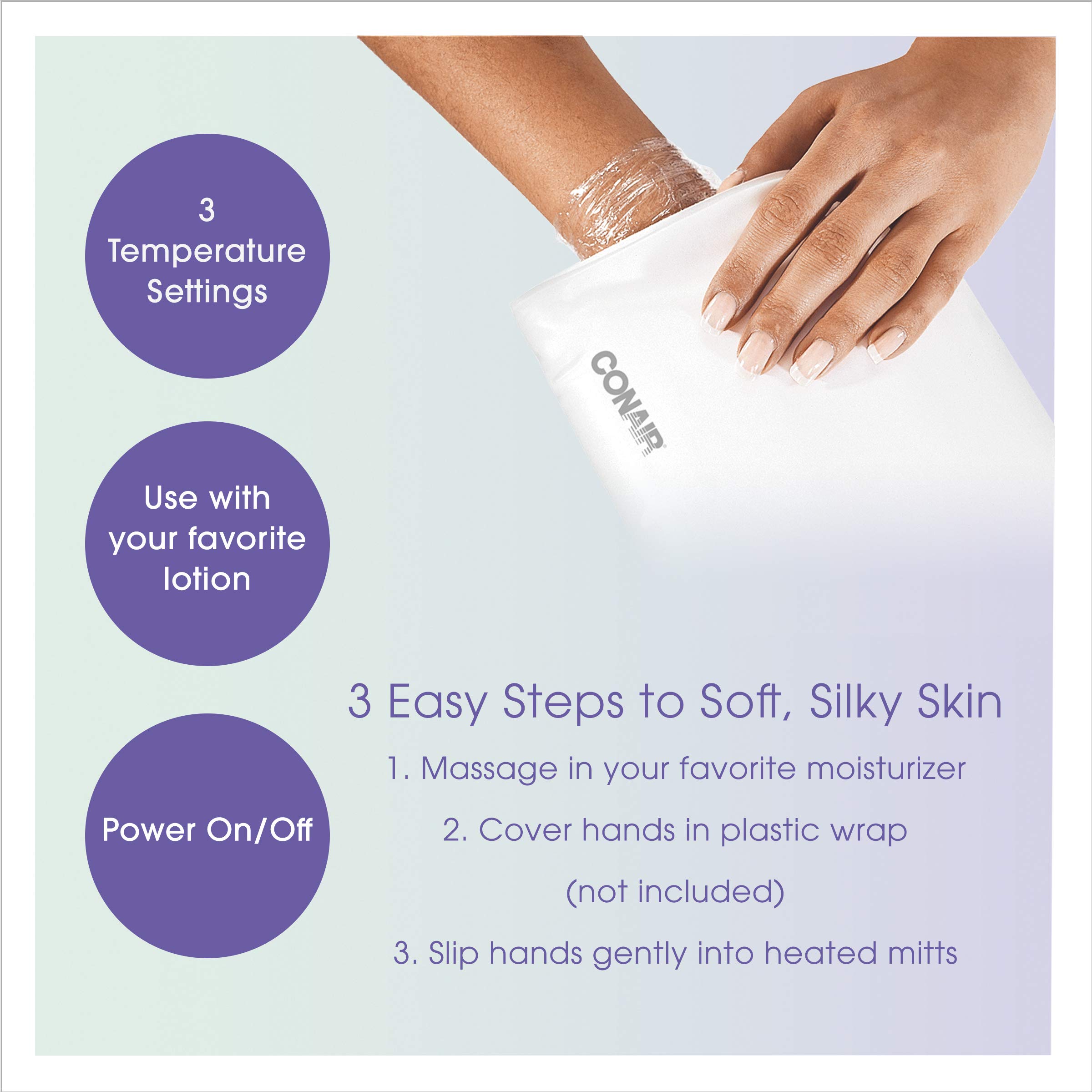 True Glow by Conair Hand Warmer - Electric Hand Warmer Thermal Spa - Heated Lotion Beauty Mitts - Packaging May Vary