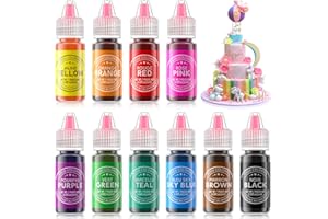 Food Coloring Set - 10 Colors Food Colouring Dye for Edible Cake Decorations Liquid Colorant Alimentaire Food Grade Dye for B