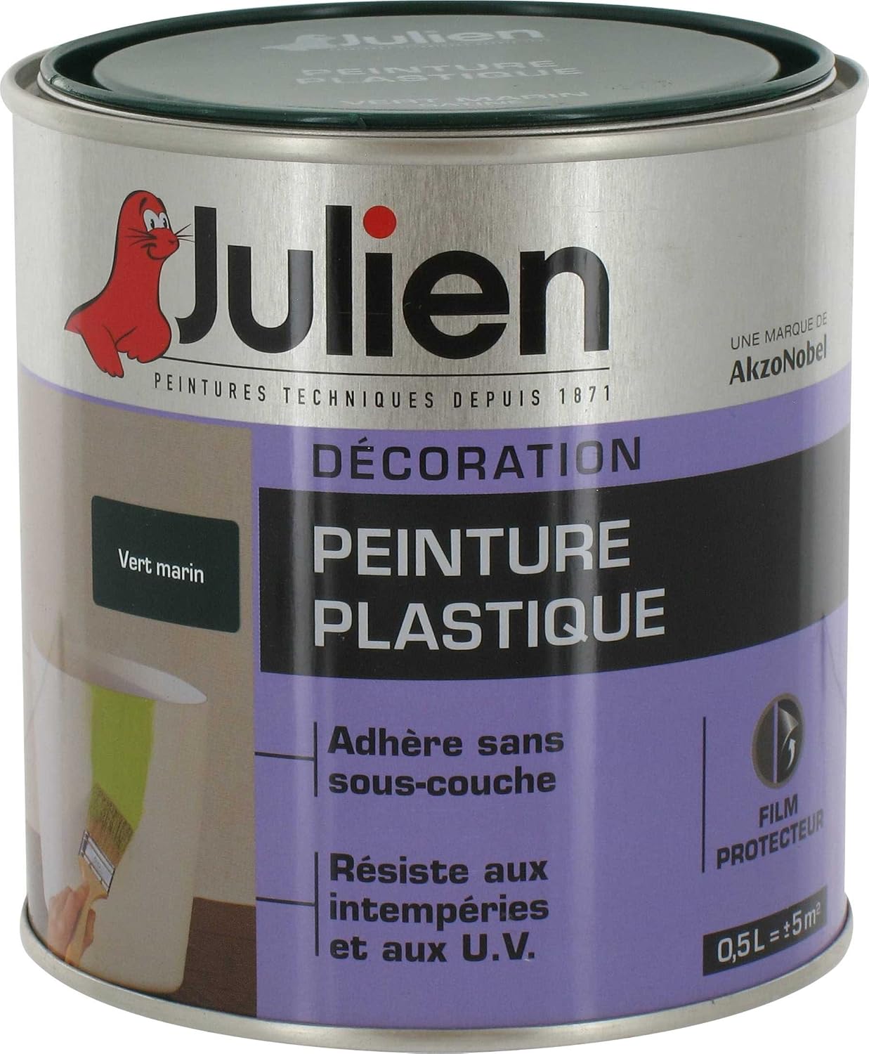 Julien Peinture Plastique 0 5l Vert Marin Amazon Fr Bricolage