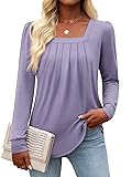 Funlingo Womens Puff Long Sleeve Tops Fall Fashion