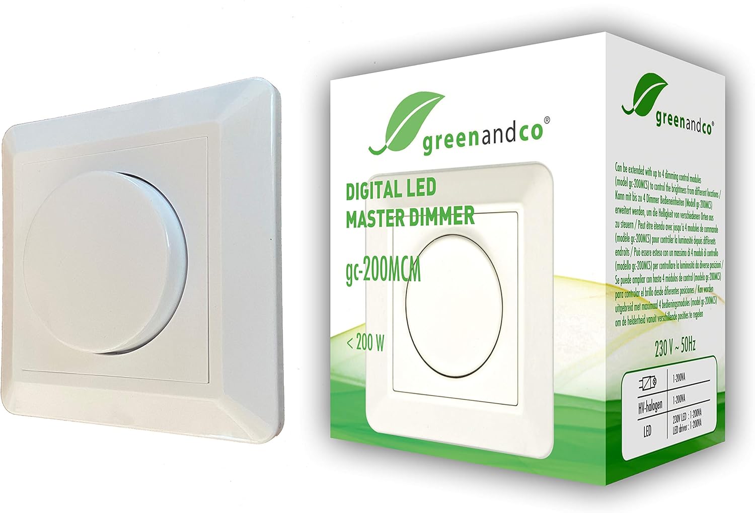 greenandco® gc-200MCM Digital Master Dimmer Switch for LED and Halogen 1-200W - Image 3