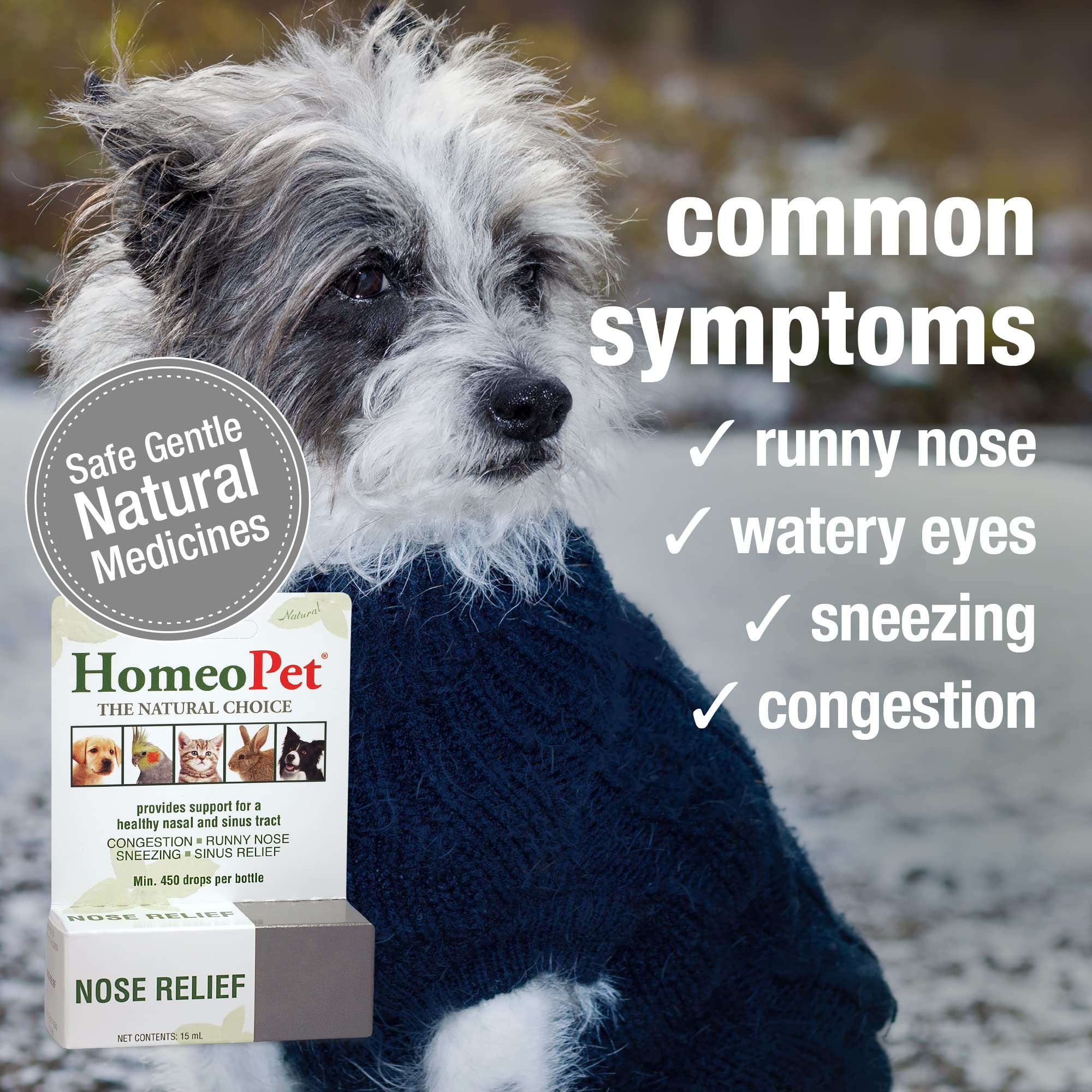 HomeoPet Nose Relief, Safe and Natural Nasal and Sinus Medicine for