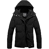 Pursky Women's Warm Winter Thicken Coat Waterproof Cropped Jackets Parka With Removable Hood