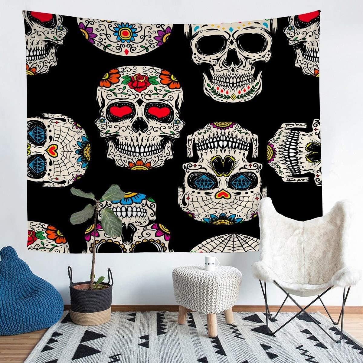 Feelyou Sugar Skull Wall Hanging Halloween Themed Wall