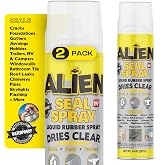 Alien Tape Sealant Spray 2Pk, Waterproof and Air Tight Liquid Rubber Spray Seals, Prevents and Patches Leaks, Protects Surfaces, Works on Most Materials, Long Lasting, Dries Clear - 2 Cans (28 Oz)