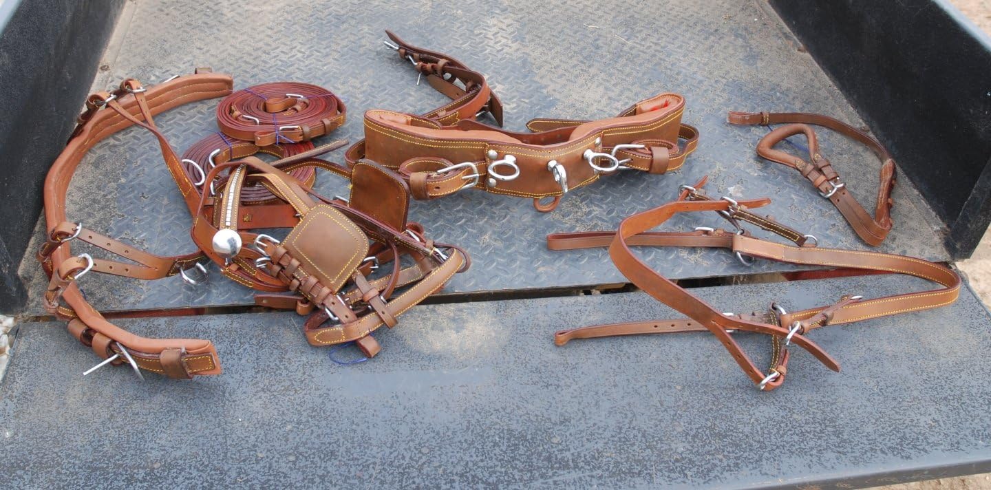Super Heavyweight Mini Miniature Russet Brown Horse Driving Harness : Horse Driving Equipment : Sports & Outdoors