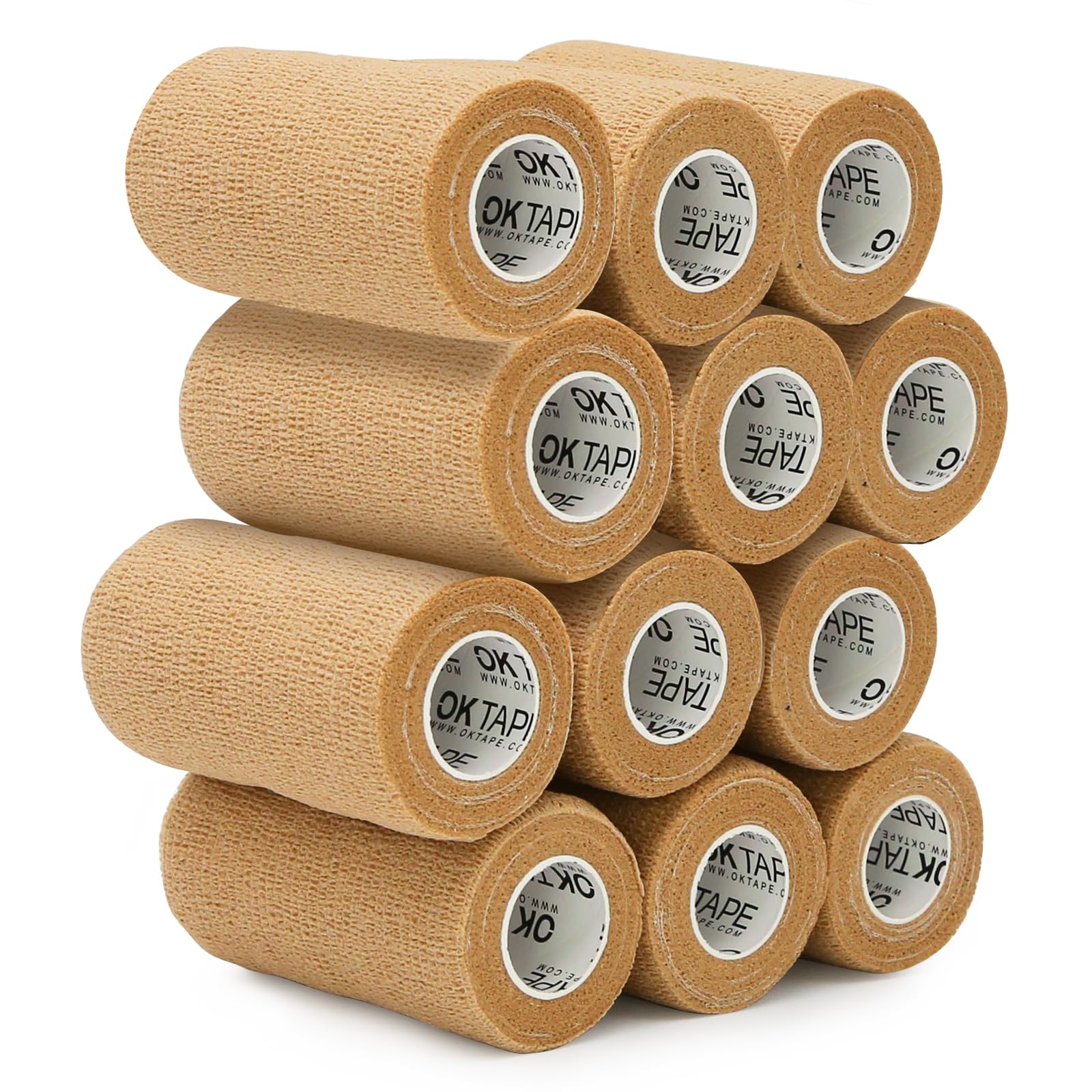 OK TAPE Self Adherent Cohesive Bandages Wrap - 12Packs, 3