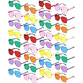 Chumia 51 Pairs Colored Sunglasses Bulk Rimless Transparent Square Tinted Sunglasses Rectangle Colorful Bulk Frameless Colored Glasses