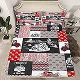 Erosebridal Red Tractor Bed Sheet for Boys