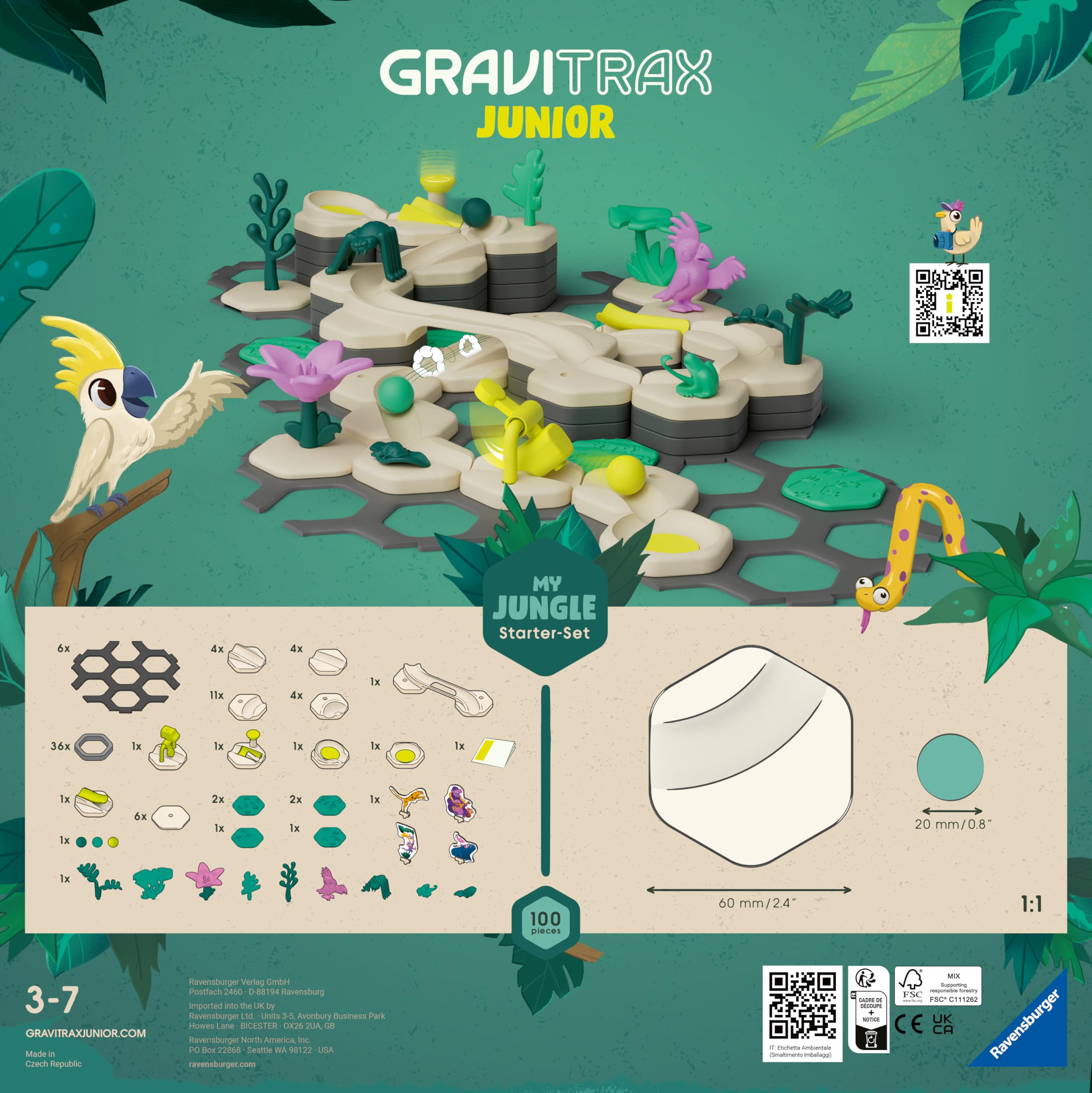 Ravensburger GraviTrax Junior Starter-Set L Jungle 27499 -Murmelbahn überwiegend aus nachwachsenden Rohstoffen mit Themenwelten, Lern- und Konstruktionsspielzeug für Jungs und Mädchen ab 3 Jahren 7