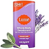 Lume Whole Body Deodorant - Smooth Solid Stick - 72 Hour Odor Control - Aluminum Free, Baking Soda Free and Skin Safe - 2.6 O