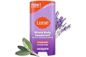 Lume Whole Body Deodorant - Smooth Solid Stick - 72 Hour Odor Control - Aluminum Free, Baking Soda Free and Skin Safe - 2.6 Ounce (Lavender Sage)