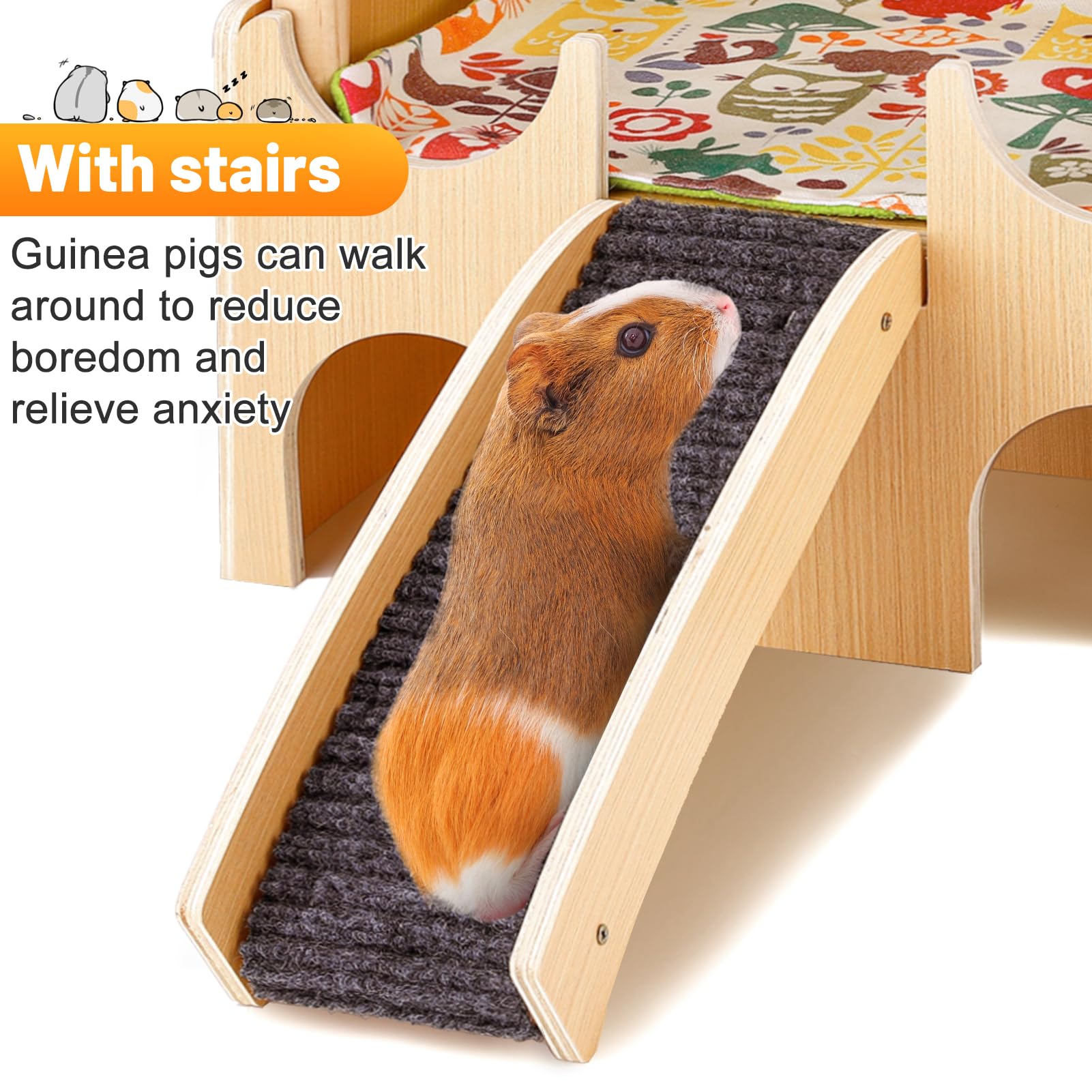 Mua Large Wooden Guinea Pig Hideout - 2 Tierd Sturdy Guinea Pig House ...