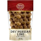 Spicy World Dried Persian Limes (Lime Omani) 7 Ounce Bag - Approx 25-30 Count! - Limu Omani Dried Whole Lime