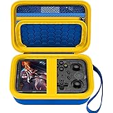 Comecase Hard Case for G350/ RG353V/ RG353VS/ R36S/ for Atari Super Pocket Retro Handheld Game Console with Mesh Pocket, Handheld Emulator Storage Holder Bag (Box Only)- Blue