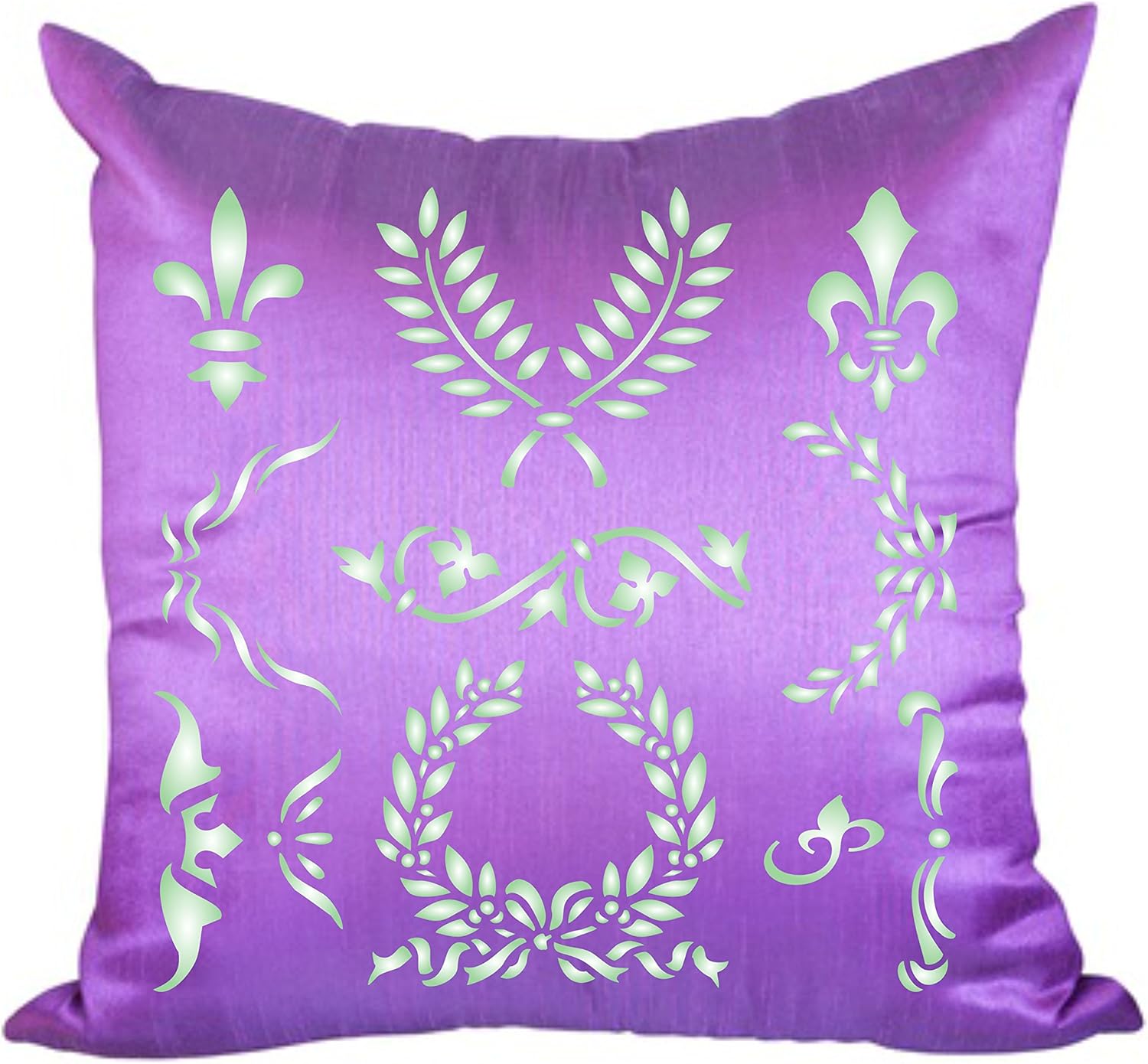Classic Stencil - 21.5 x 21.5cm (L) - Reusable Fleur-de-lis Laurel Wreath Gothic Scroll Wall Stencil Template - Image 3