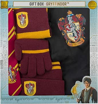 Cinereplicas- Brandecision-Caja Regalo Harry Potter Kids Gryffindor(Capa,Corbata,Gorro,Guantes Y Bufanda), dibujos animados, Multicolor, niño ...