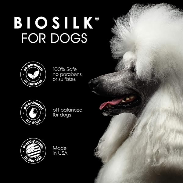 BIOSILK FOR DOGS SILK THERAPY SHAMPOO WITH NATURAL COCONUT OIL | COCONUT DOG SHAMPOO, SULFATE AND PARABEN FREE NATURAL SHAMPOO FOR DOGS, 12 FL OZ MADE IN THE USA,BEIGE