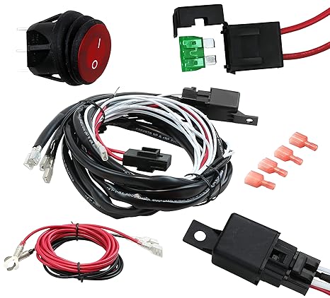 Epauto Led Light Bar Wiring Harness Kit 12v 40a Relay Fuse On Off Switch