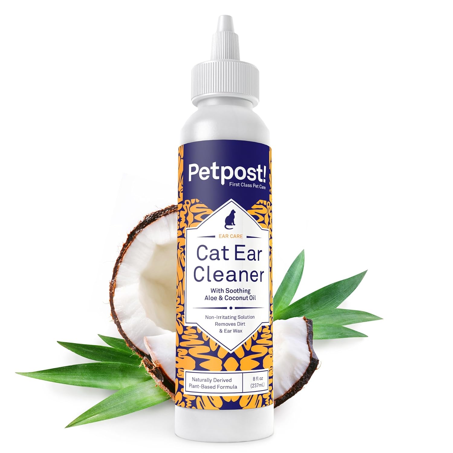 Petpost | Pet Ear Cleaner for Dogs & Cats - Natural Coconut Oil Solution for Dogs & Cats - Best Remedy for Ear Mites, Yeast and Ear Infection Causing Wax - Alcohol Free