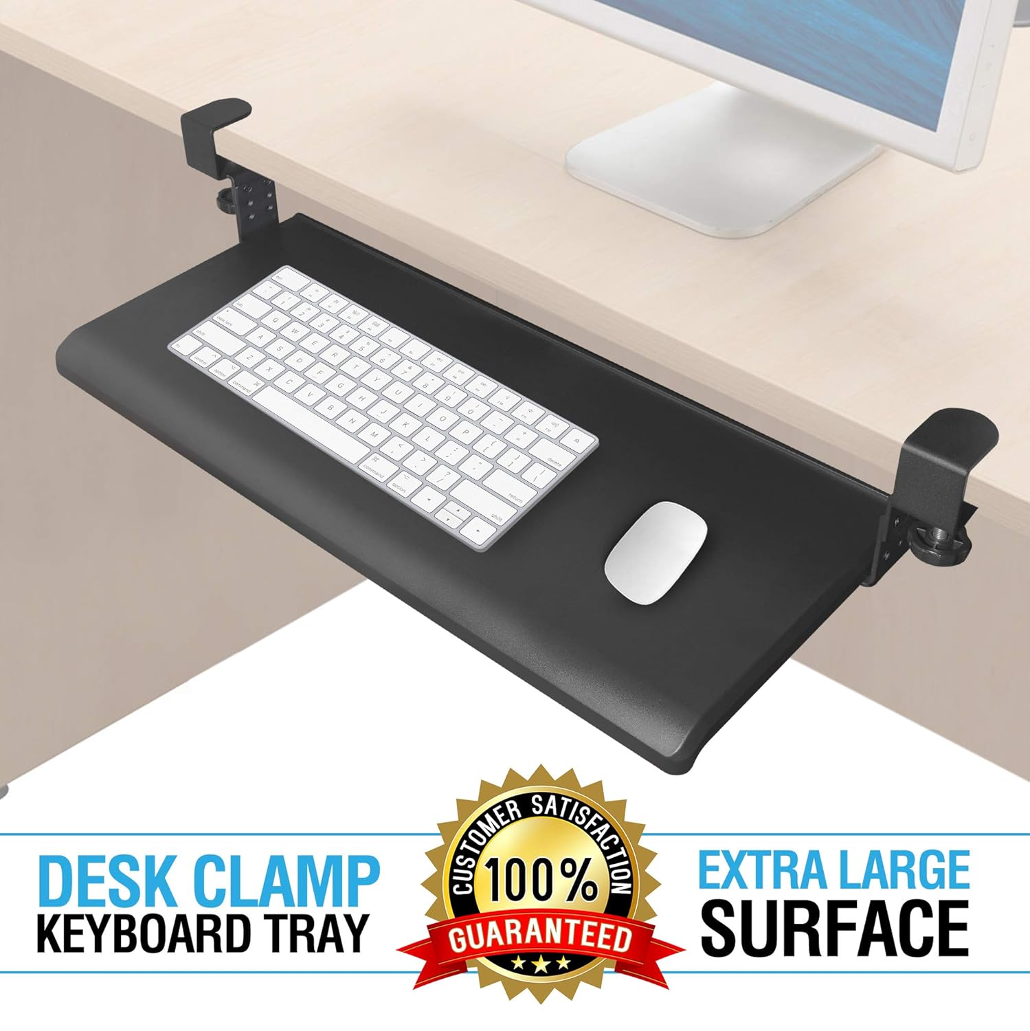Max Smart Computer Desk Store Clamp On Keyboard Tray Mouse Holder