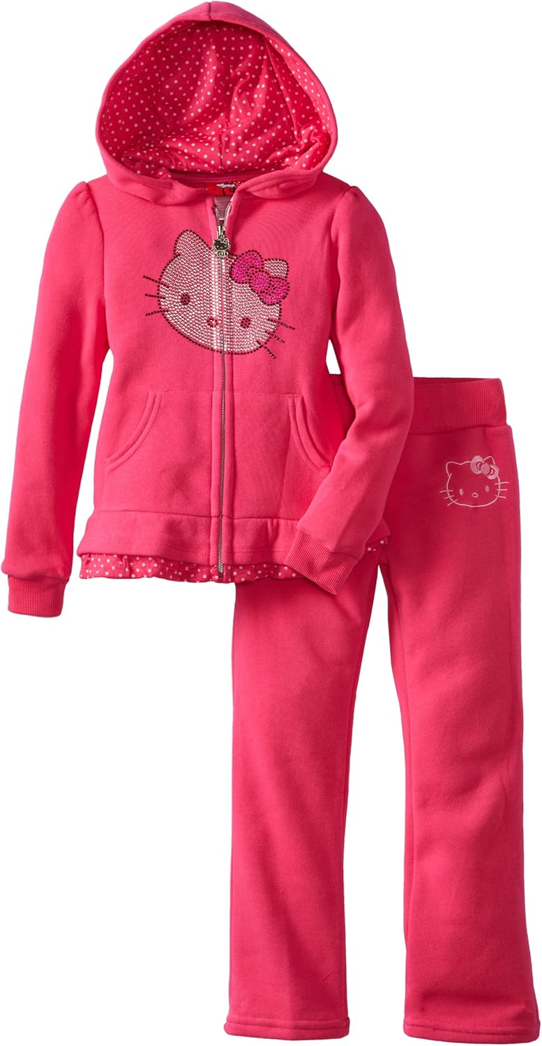 Hello Kitty Girls' Pant Set with Ruffled Top Pants