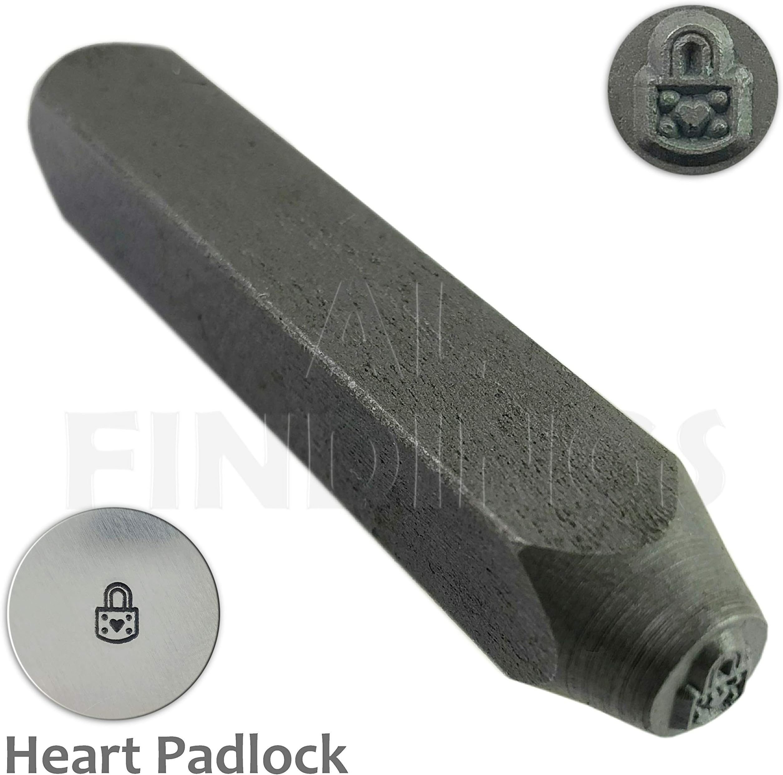 6mm heart padlock punch metal stamp tool